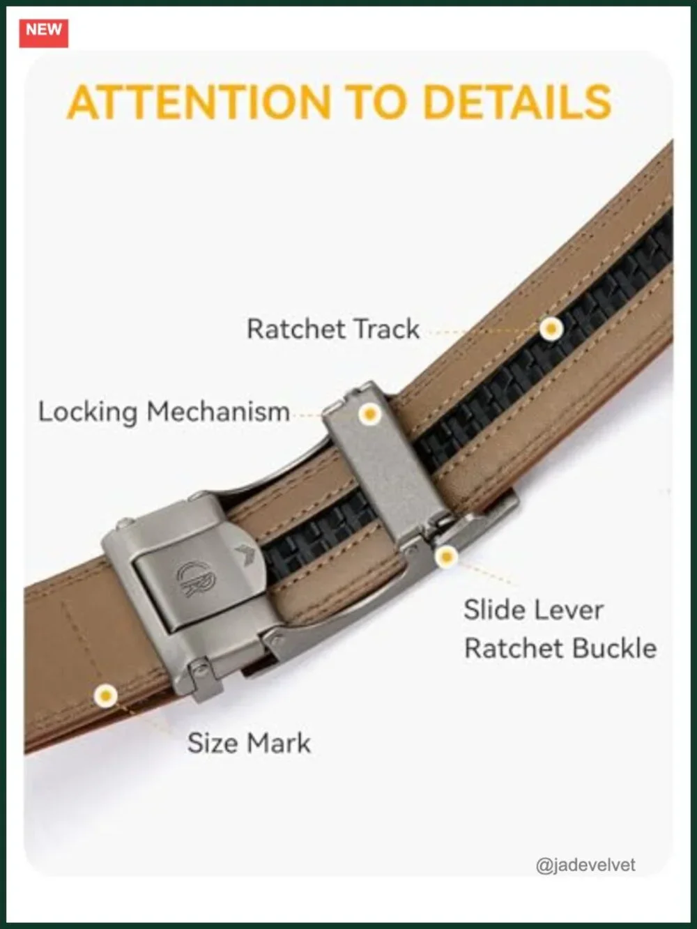 Men's Genuine Leather Ratchet Belt Adjustable Dress Belt